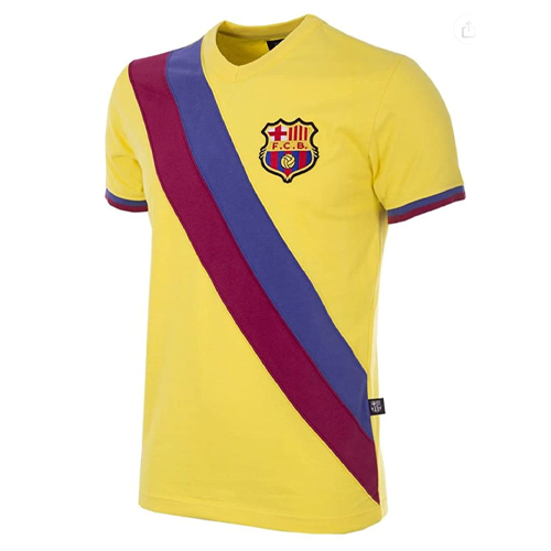 Copa FC Barcelona Away 1978-79 Retro Football Shirt Camiseta de Cuello Redondo Retro de fútbol Hombre